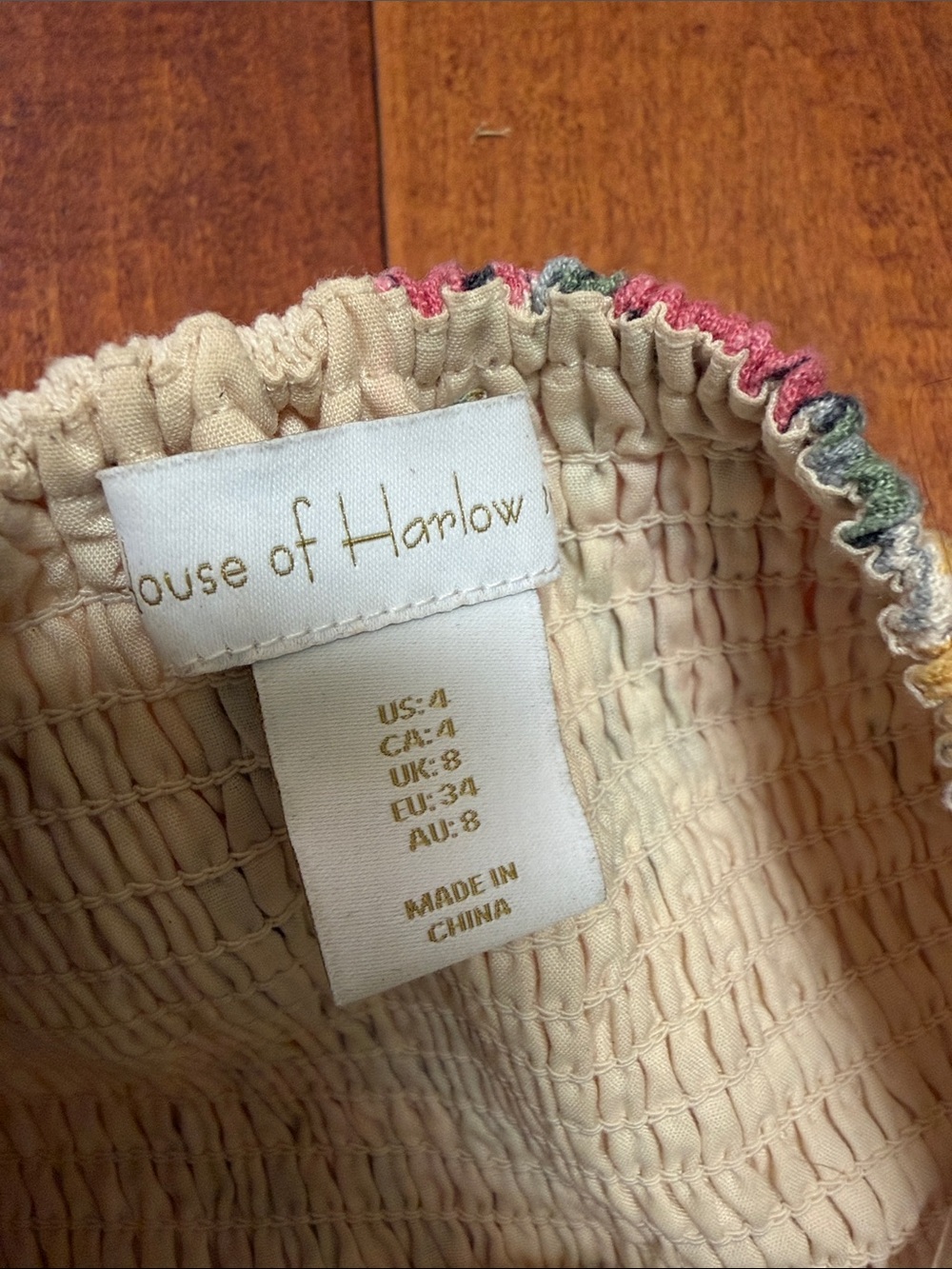 House of Harlow 1960 Cream Floral Halter Romper with Woven Belt - Picture 2 of 7